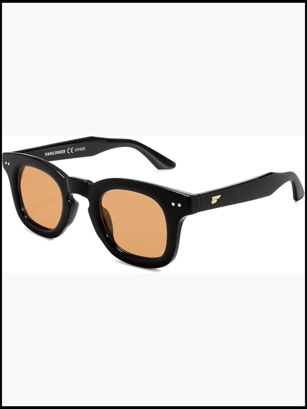 Retro Chunky Square Polarized Sunglasses, Lightweight Plastic Frame